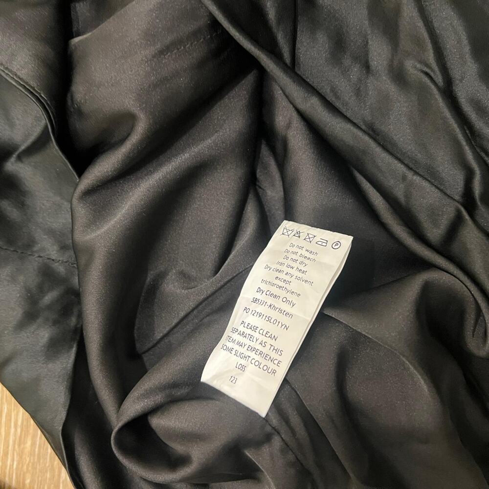 House of CB ‘Khristen’ Black Balloon Sleeve Blouson Drape Dress - Picture 5 of 5